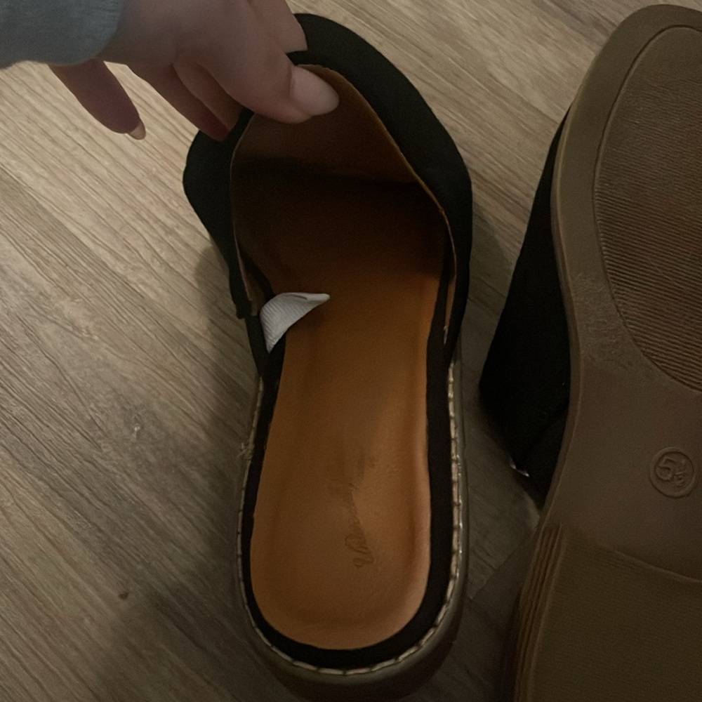 Black Suede Universal Thread Mules - image 3